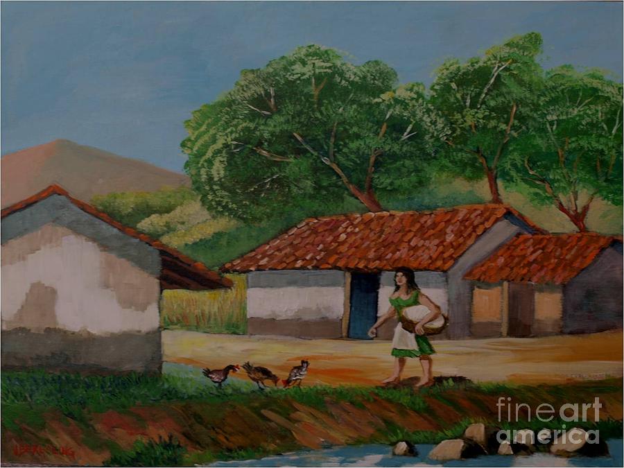 La dama del rio Painting by Jean Pierre Bergoeing