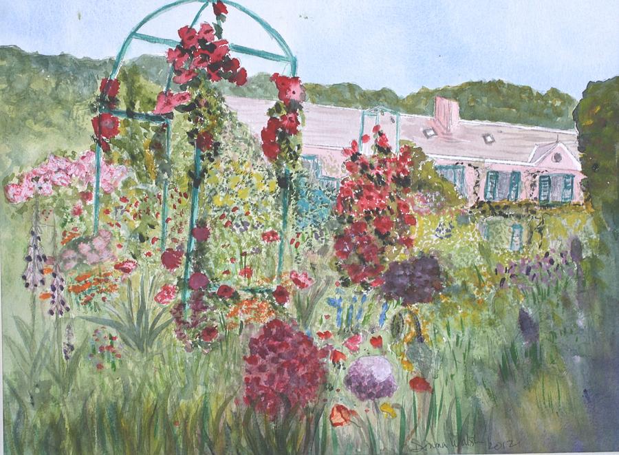 La Maison et Le Jardin de Monet Painting by Donna Walsh
