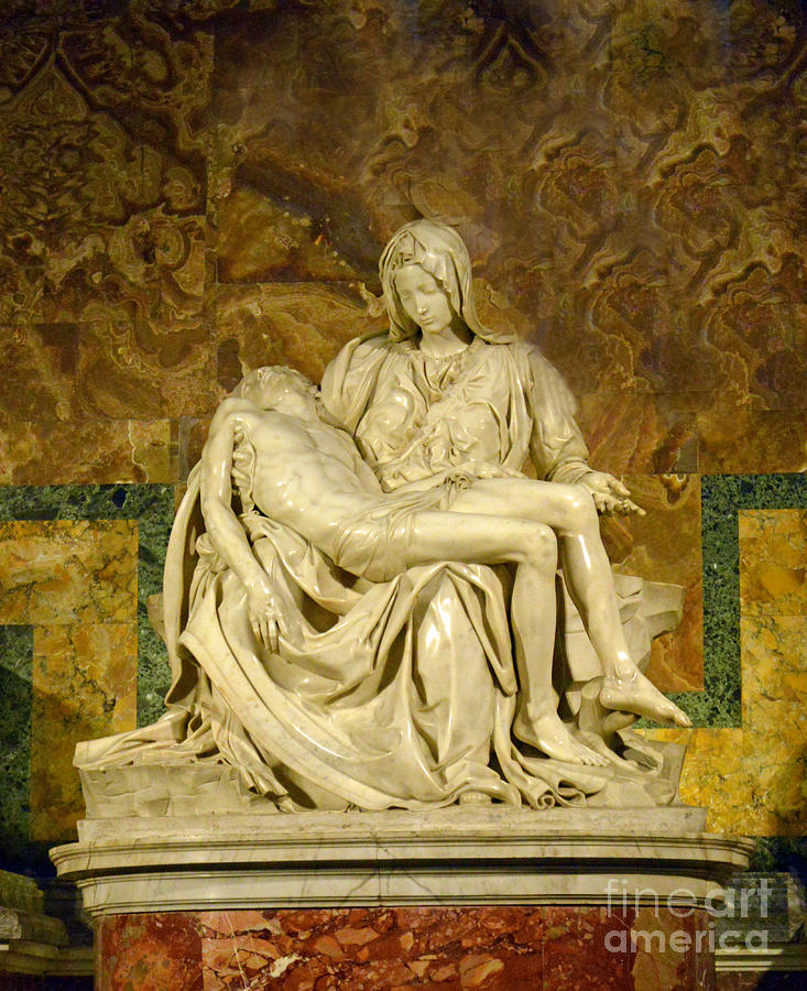 La Pieta by Michelangelo  Photograph by Nancy Bradley