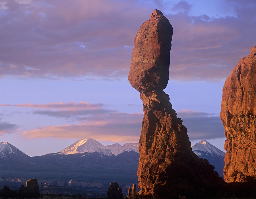La Sal Mountains And Balanced Rock Photograph by Tim Fitzharris