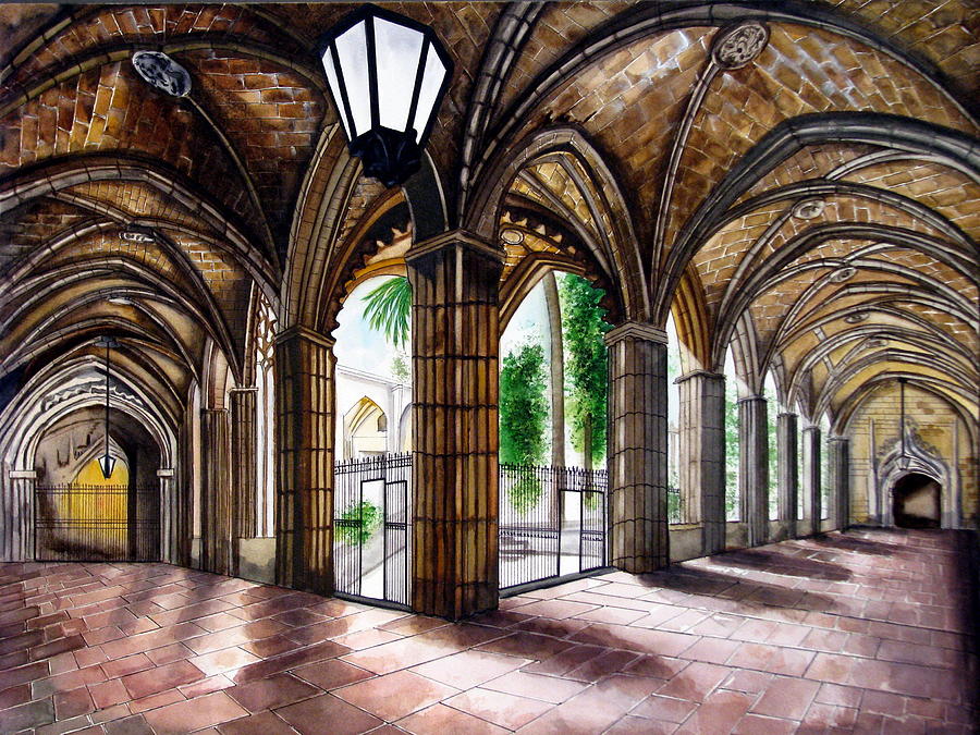 Barcelona Painting - La Seu Cathedral by Emmanuel Turner