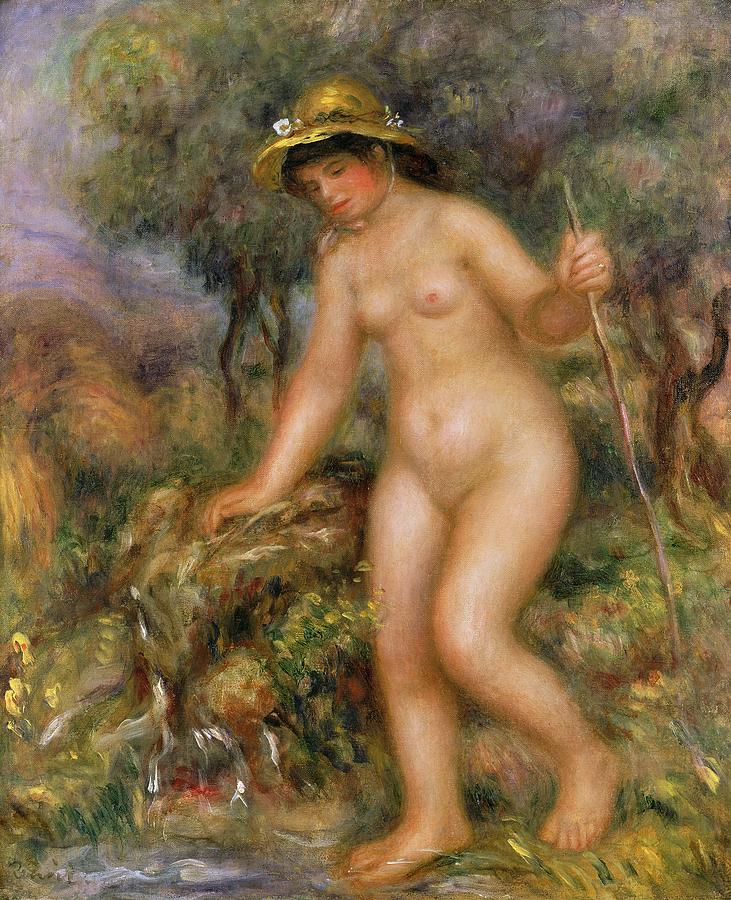 Nude Painting - La Source or Gabrielle Nue by Pierre Auguste Renoir 