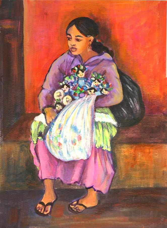 La Vendedora Painting by Susan Santiago