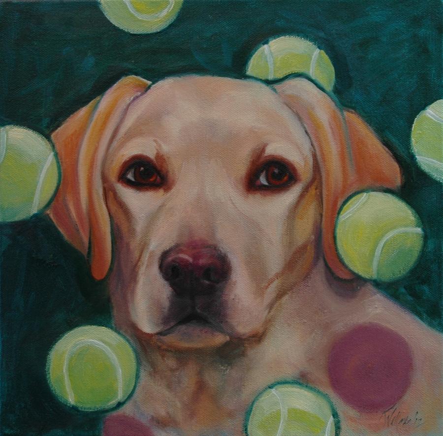 Labrador Painting - Lab Heaven by Pet Whimsy  Portraits