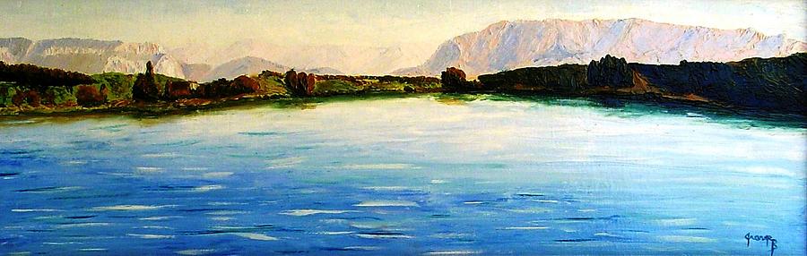 Landscape Painting - Lac De Mison by Brigitte Grange