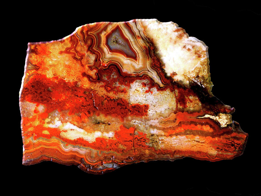 Lace Agate Red Mixed Media by Bruce Ritchie