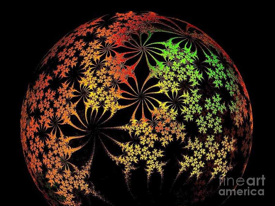 Abstract Digital Art - Lace Ball by Klara Acel