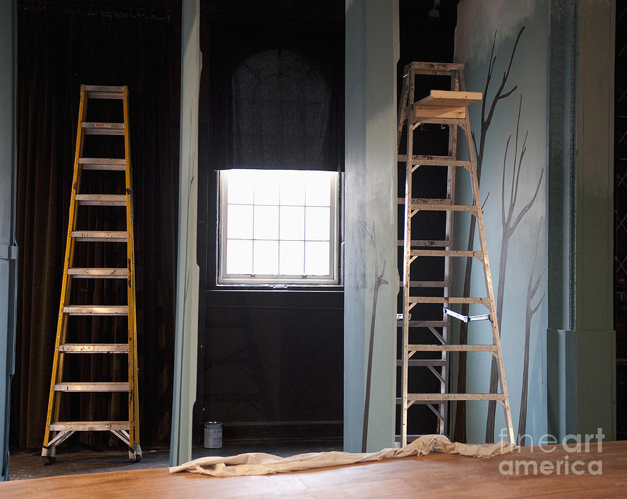 Ladders Offstage In A Theatre Photograph by Thom Gourley/Flatbread