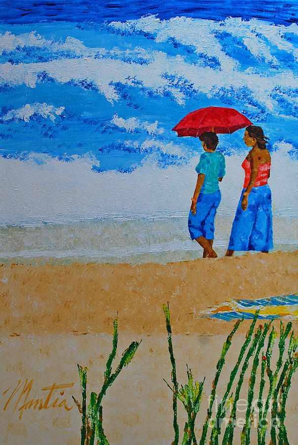 Ladies On The Beach Painting by Art Mantia