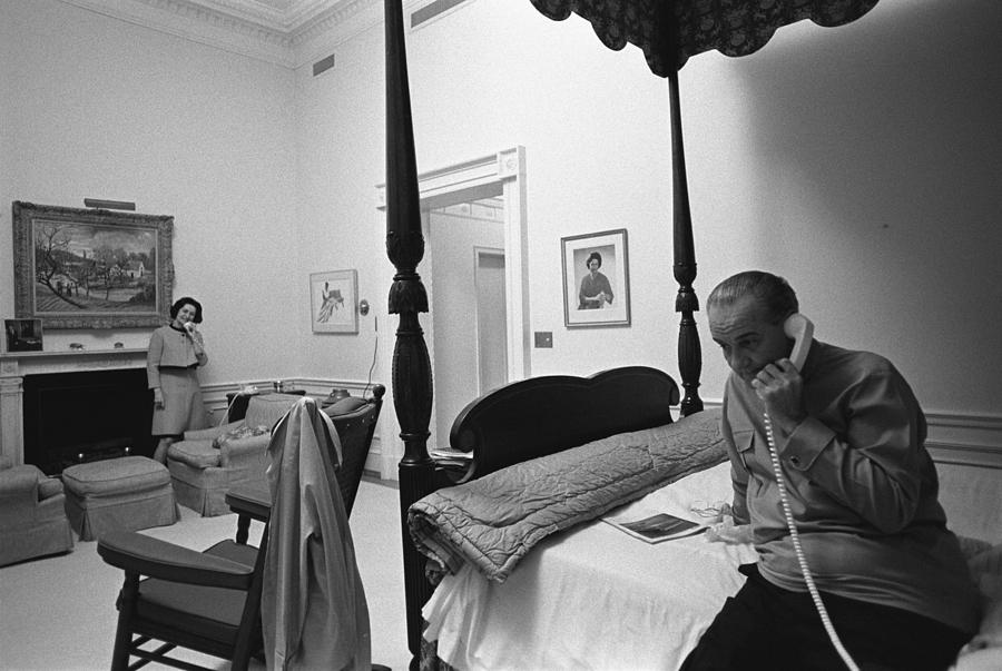 Politician Photograph - Lady Bird And President Johnson Taking by Everett