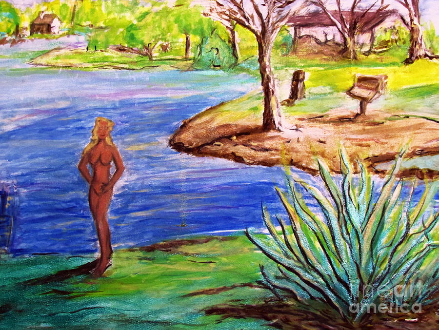 Lady By The Lake Painting by Stanley Morganstein