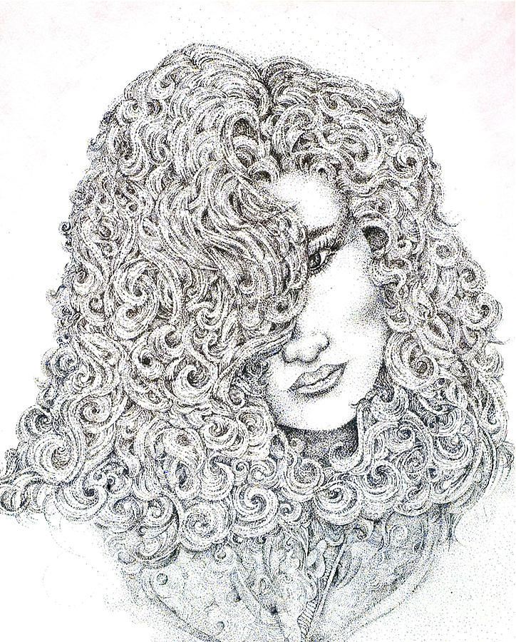 Curls Drawing by Danielle Scott