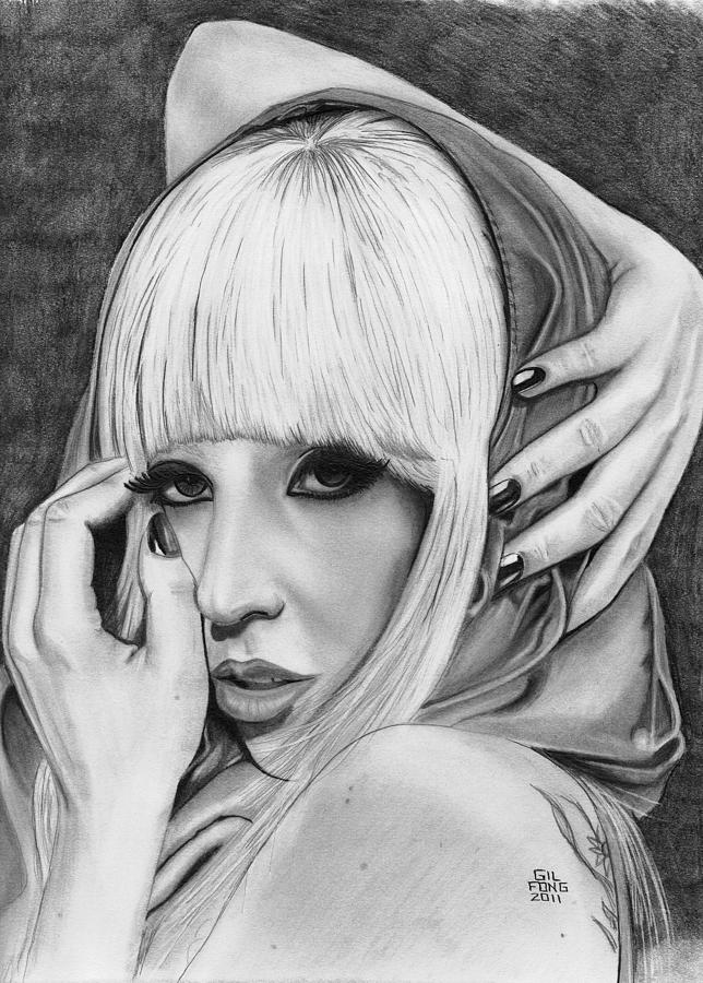 Lady Gaga Drawing - Lady Gaga by Gil Fong