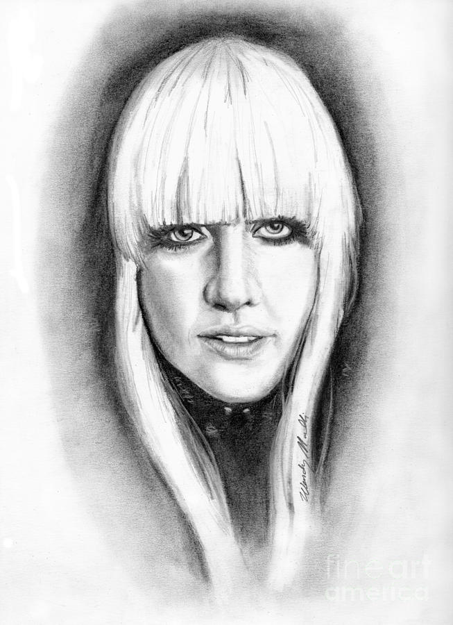 Lady Gaga Drawing by Wendy Marelli