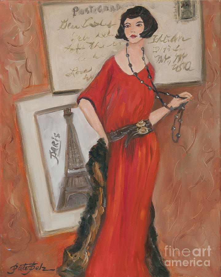 Lady In Red Painting by Pati Pelz