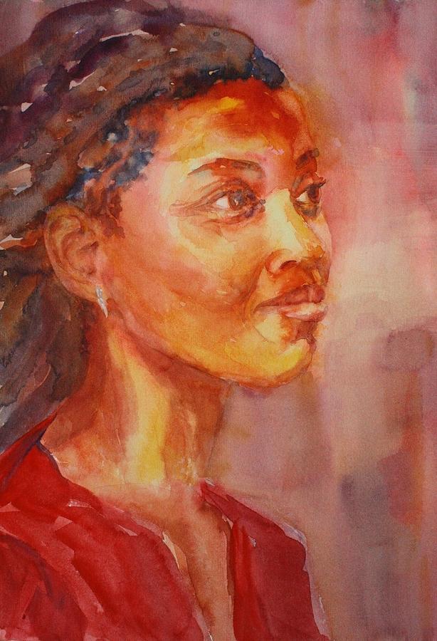 Lady in Red Painting by Tara Moorman