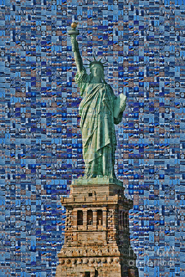 Statue Of Liberty Photograph - Lady Liberty Mosaic by Susan Candelario