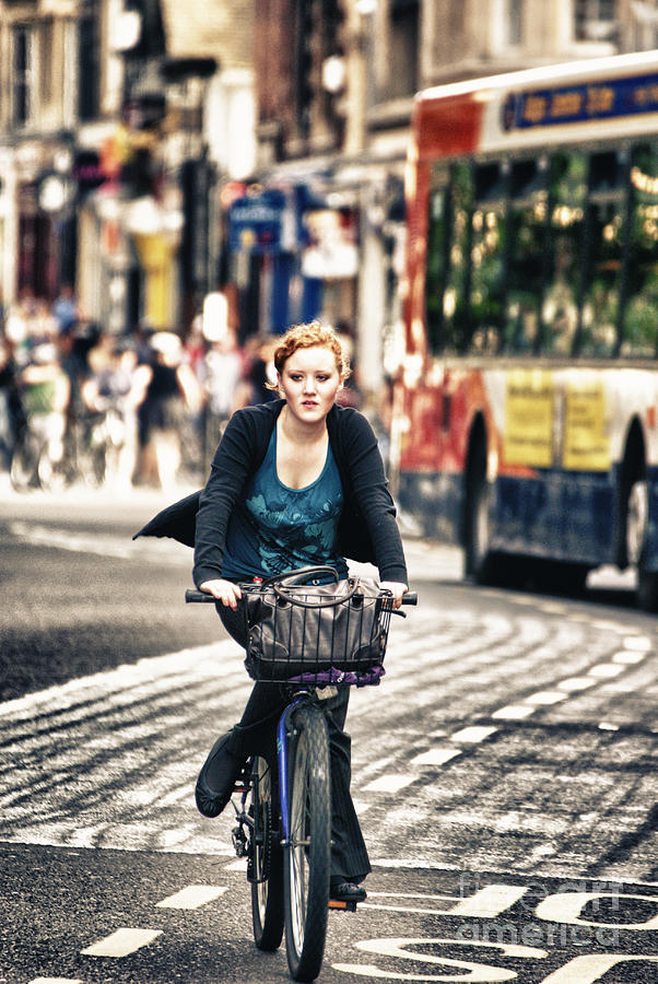 Lady Photograph - Lady on Bike by James Yang