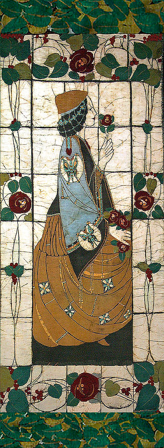 Lady With The Rose Tapestry - Textile by Alexandra Sanders Lady With The Rose Tapestry - Textile by Alexandra Sanders