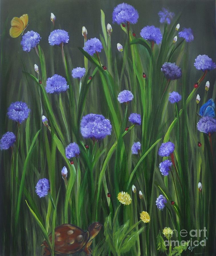 Ladybug Lunch Painting by Carol Sweetwood