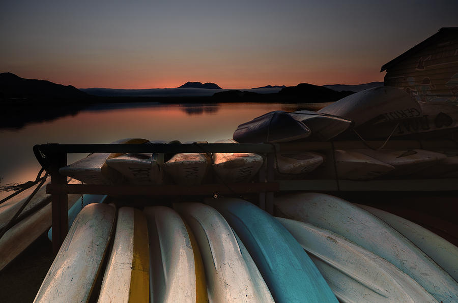 Cano Photograph - Lagoon Canoe by Joe Lategan