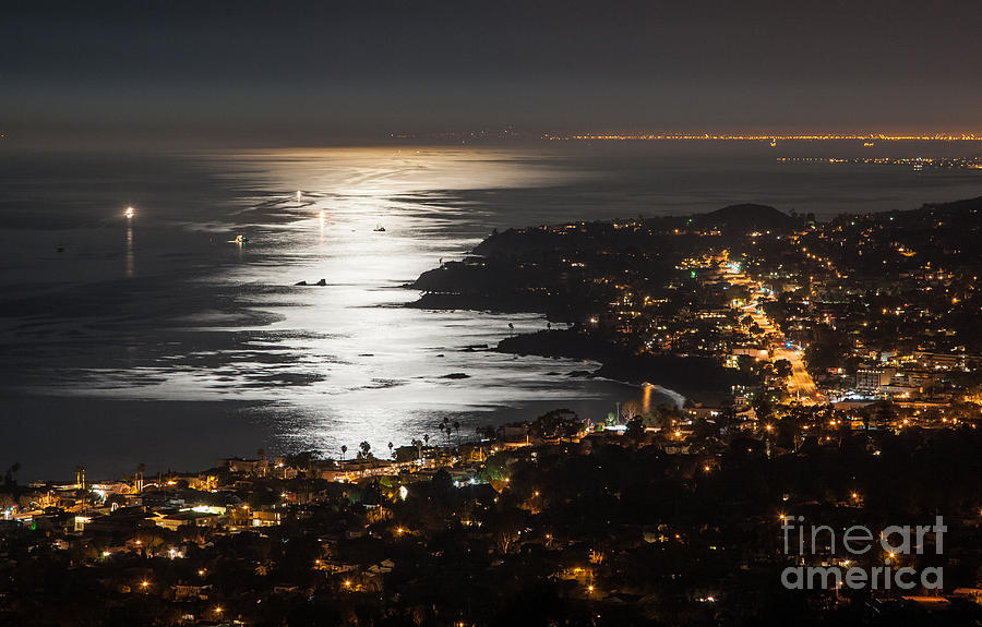 Laguna Beach Moonlight Photograph by Sonny Marcyan