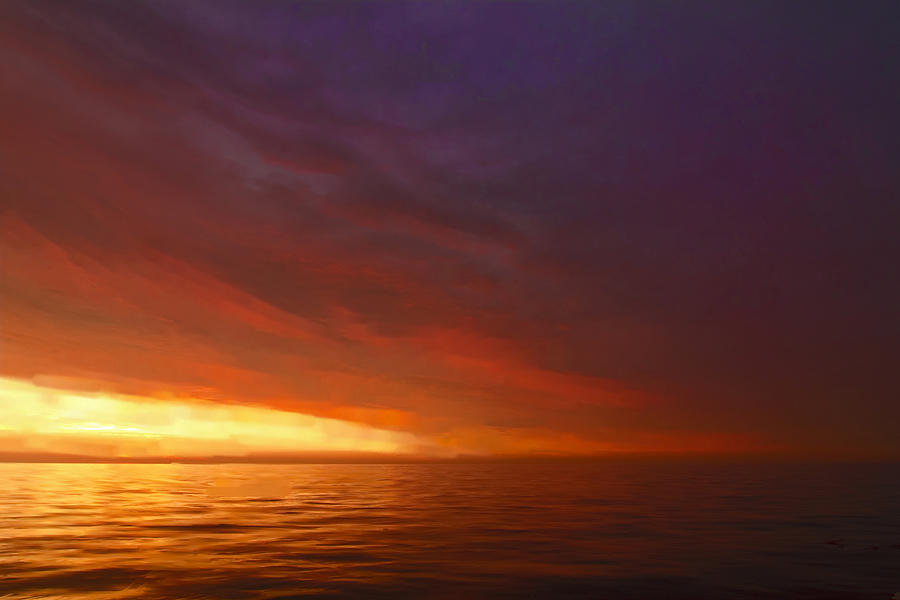 Lake And Horizon Just Before Sunrise Digital Art by Sven Brogren