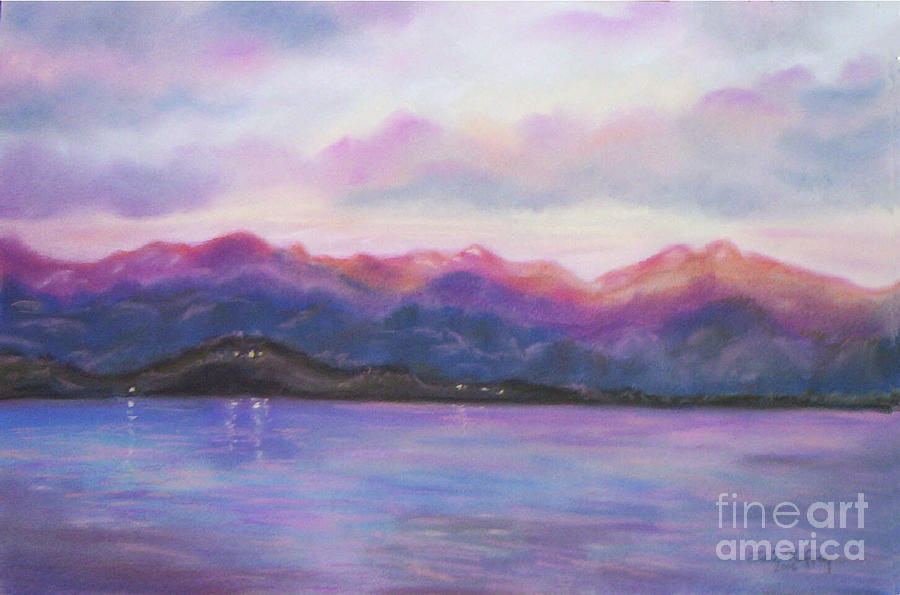 Lake at Dusk Pastel by Julie Brugh Riffey