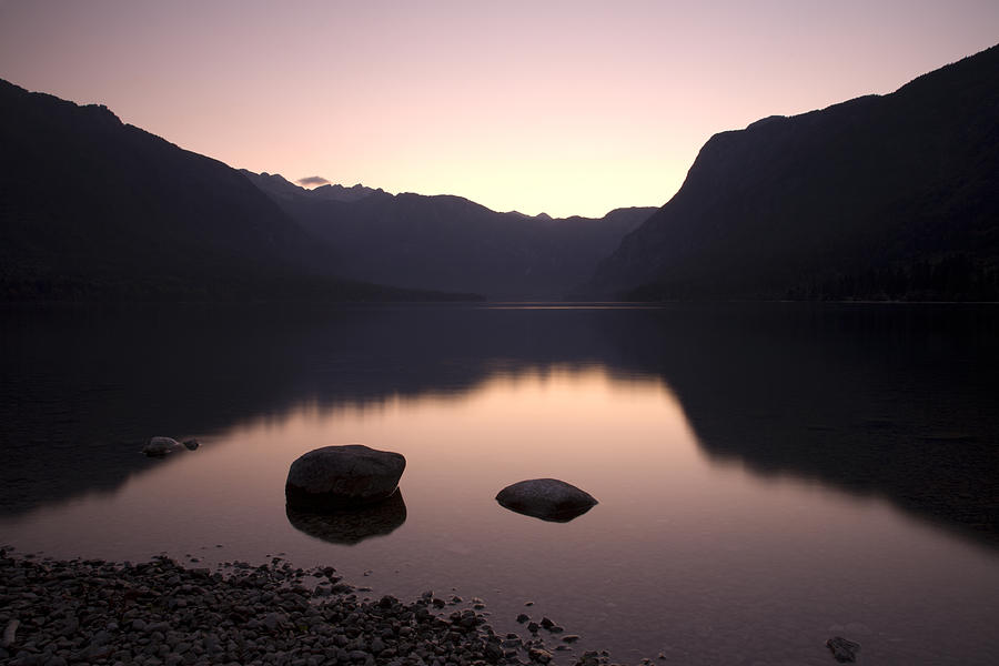 Lake Bohinj sunset Photograph by Ian Middleton