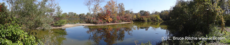 Lake Chipican Panorama in Fall Colours Mixed Media by Bruce Ritchie