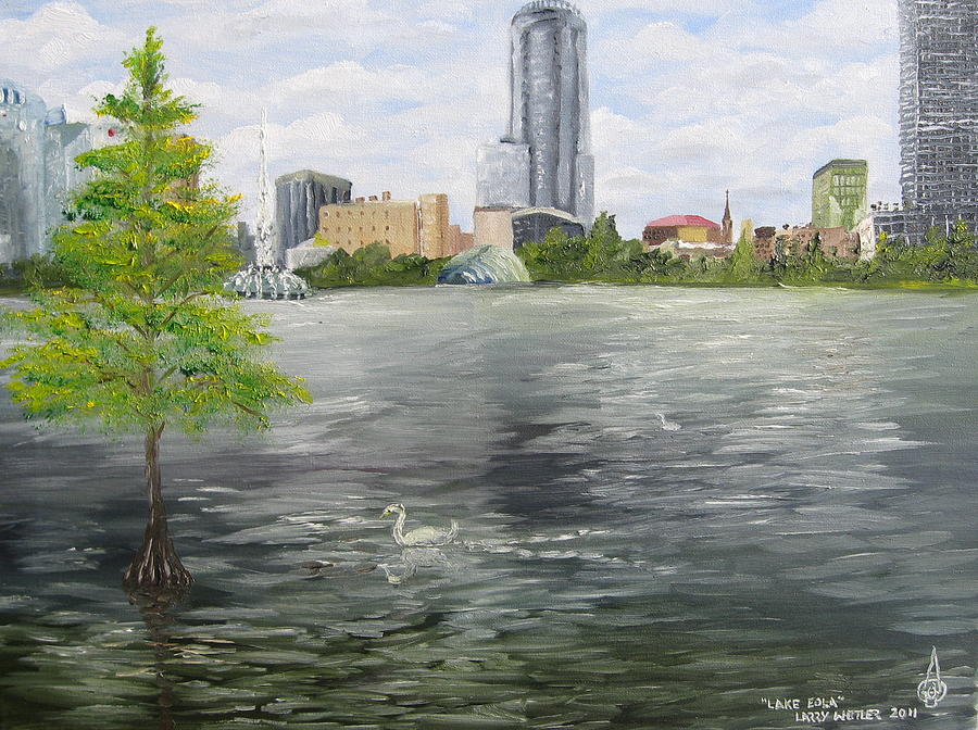 Lake Eola Painting by Larry Whitler