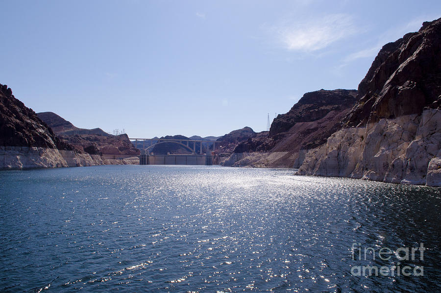 A Glimpse of Grandeur - Hoover Dam from Lake Mead Photograph by Dejan Jovanovic