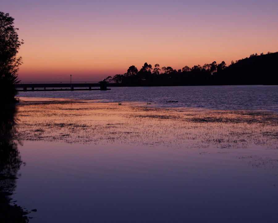 Sunset Photograph - Lake Miramar Sunset 1 by Jeremy McKay