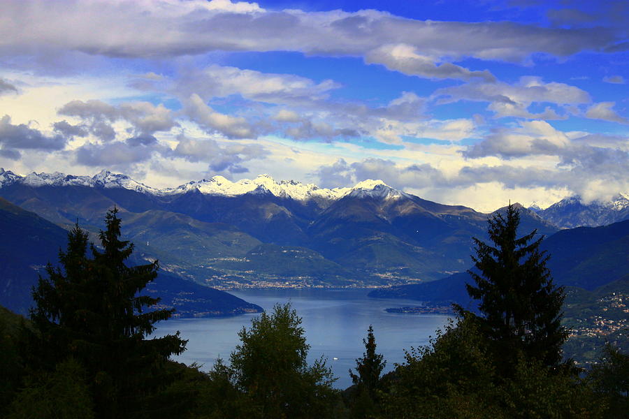 Mountain Photograph - Lake of Como View by Valentino Visentini