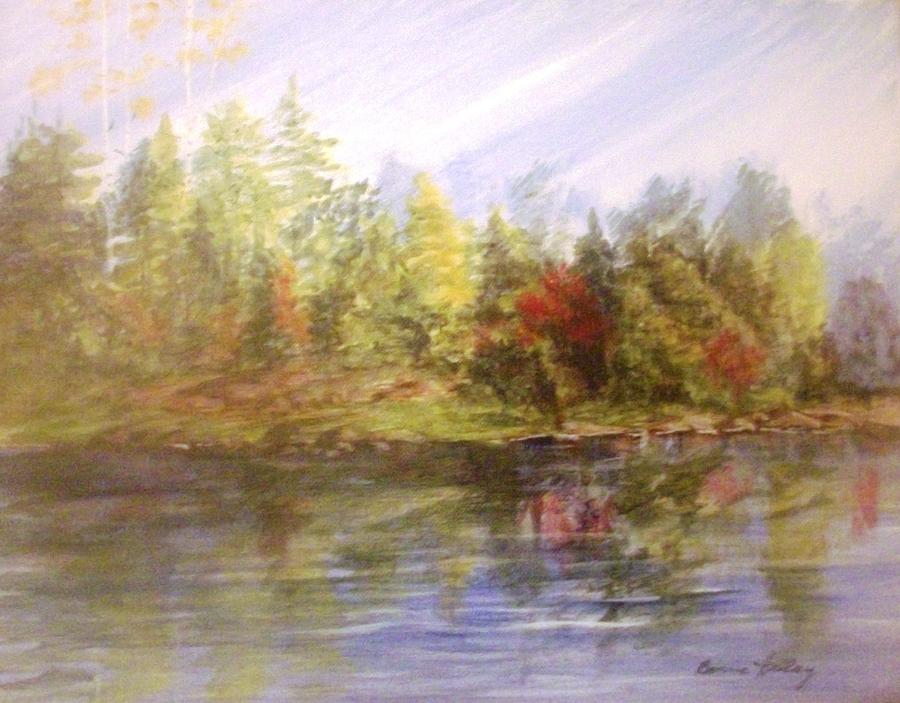 Landscape Painting - Lake Reflections by Bonnie Hallay