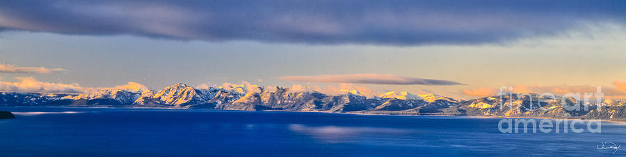 Winter Photograph - Lake Tahoe Mountain Panorama by Vance Fox