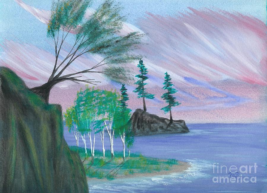 Lake Painting - Lakeside Symphony by Robert Meszaros Lake Painting - Lakeside Symphony by Robert Meszaros