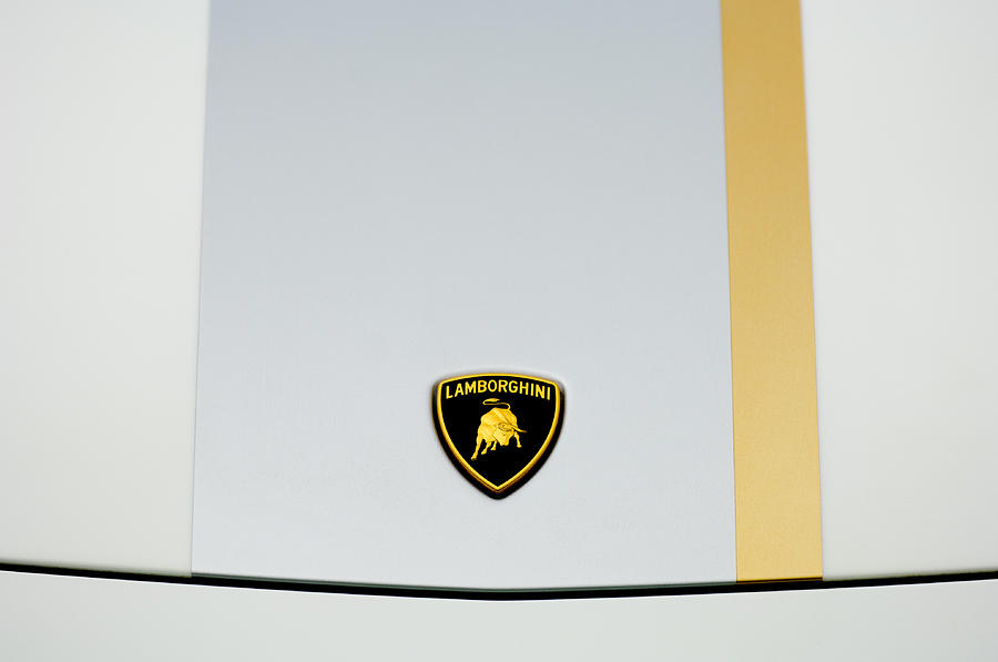 Car Photograph - Lamborghini Hood Emblem 2 by Jill Reger