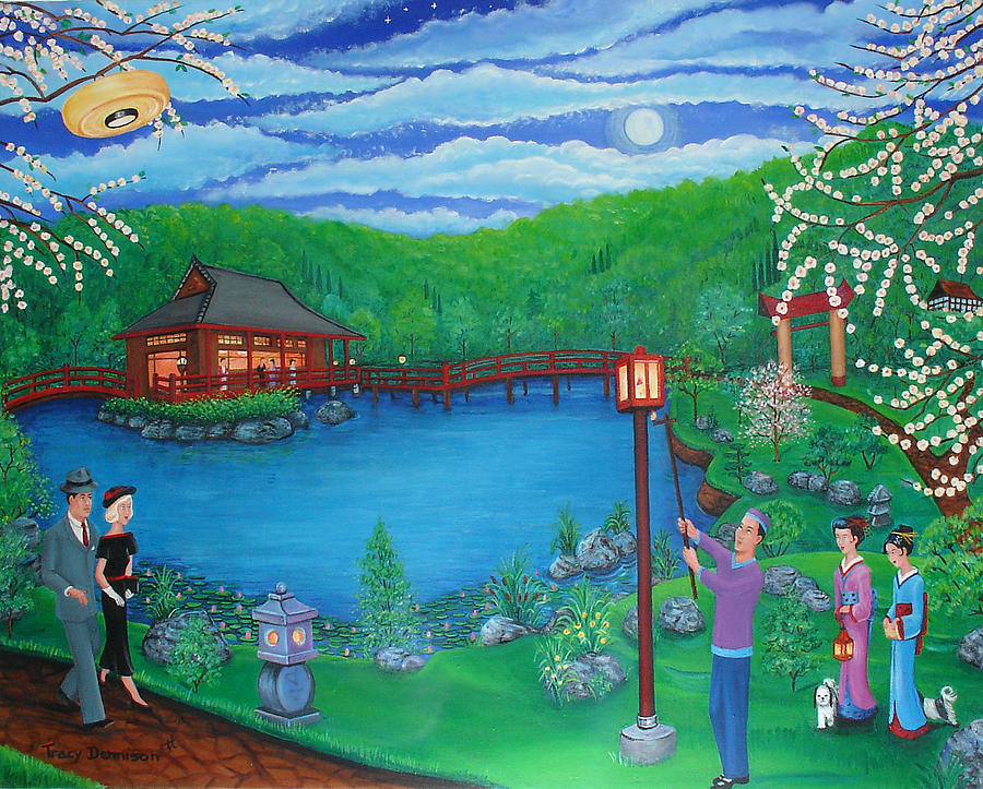 Lamp lighting Time Painting by Tracy Dennison