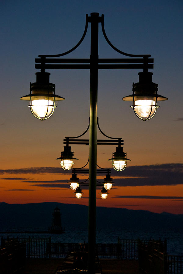 Lamps at Sunset Photograph by Mike Horvath | Fine Art America