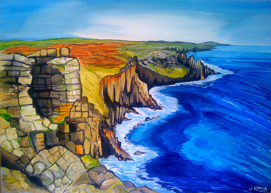 Lands End Cornwall Painting by Jonathan Kania