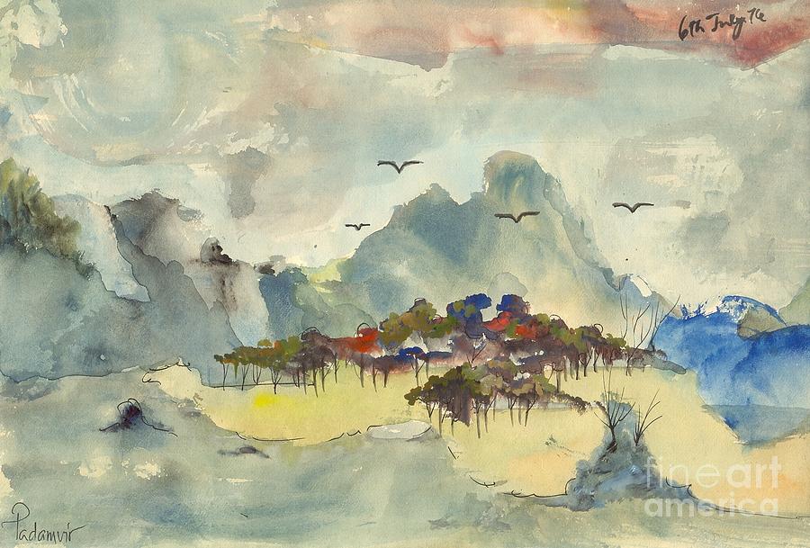 Landscape 74-16 Painting by Padamvir Singh