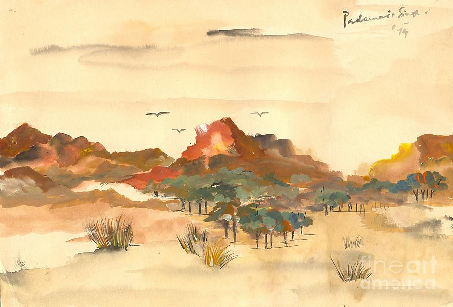 Landscape 74- 27 Painting by Padamvir Singh