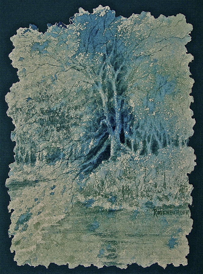 Landscape in Blue Painting by Carolyn Rosenberger