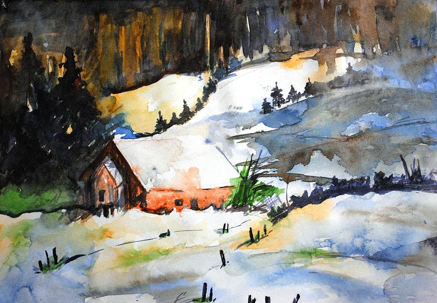 Water Colors Painting - Landscape Three by Mayank Gupta Water Colors Painting - Landscape Three by Mayank Gupta