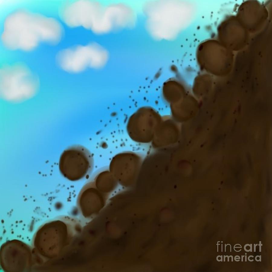 Pebbles Painting - Landslide by Kristina Sale