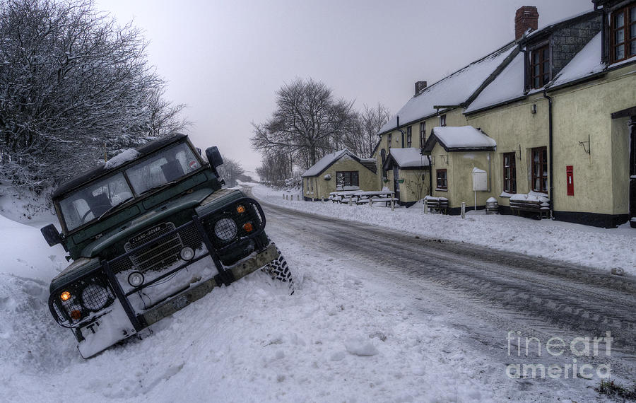 Winter Photograph - Landy in the ditch by Rob Hawkins