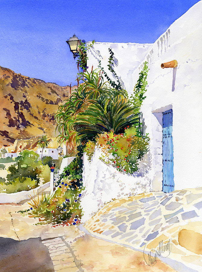 Lane in Nijar Painting by Margaret Merry