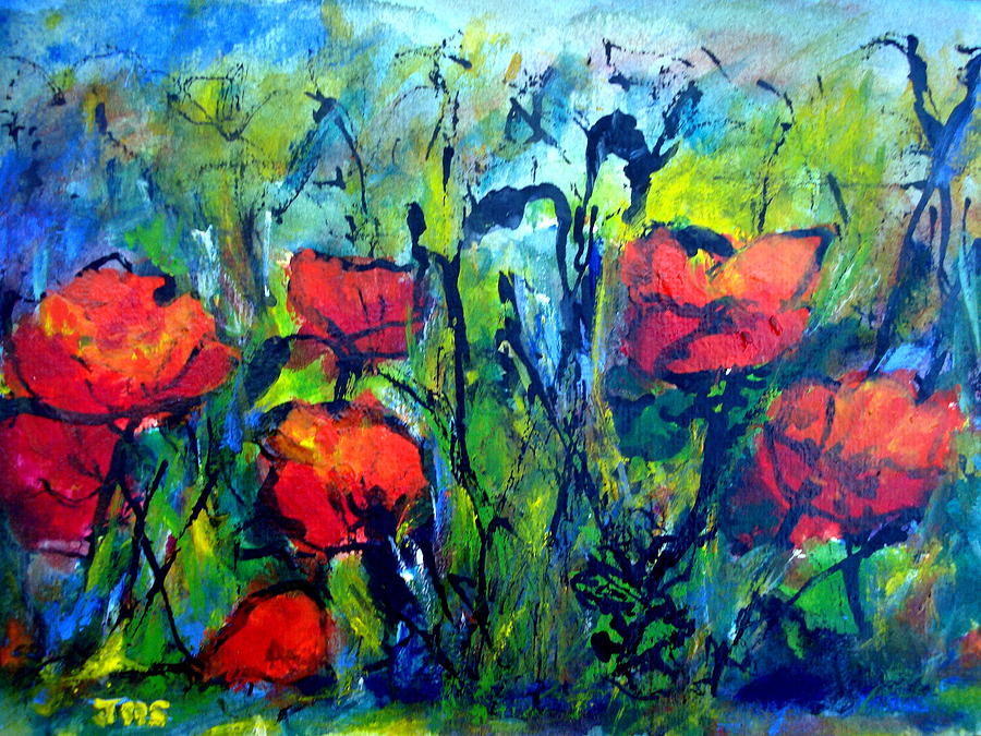 Languedoc Poppies Painting by Jackie Sherwood