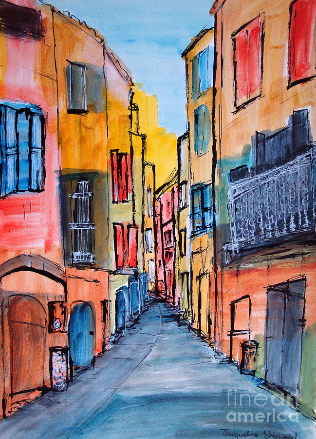 Languedoc Streetscape Painting by Jackie Sherwood